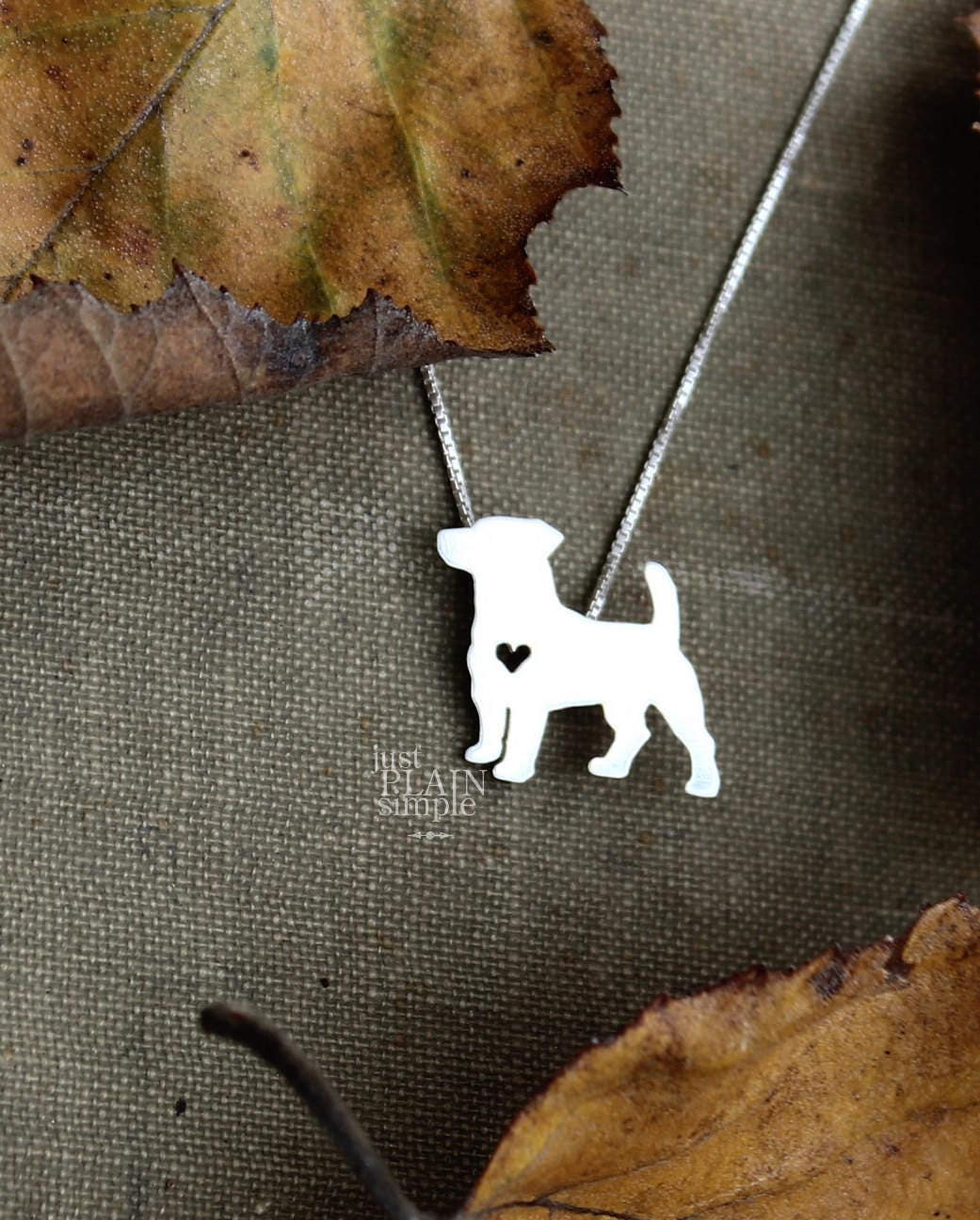 Tiny Jack Russell Terrier necklace, sterling silver pendant