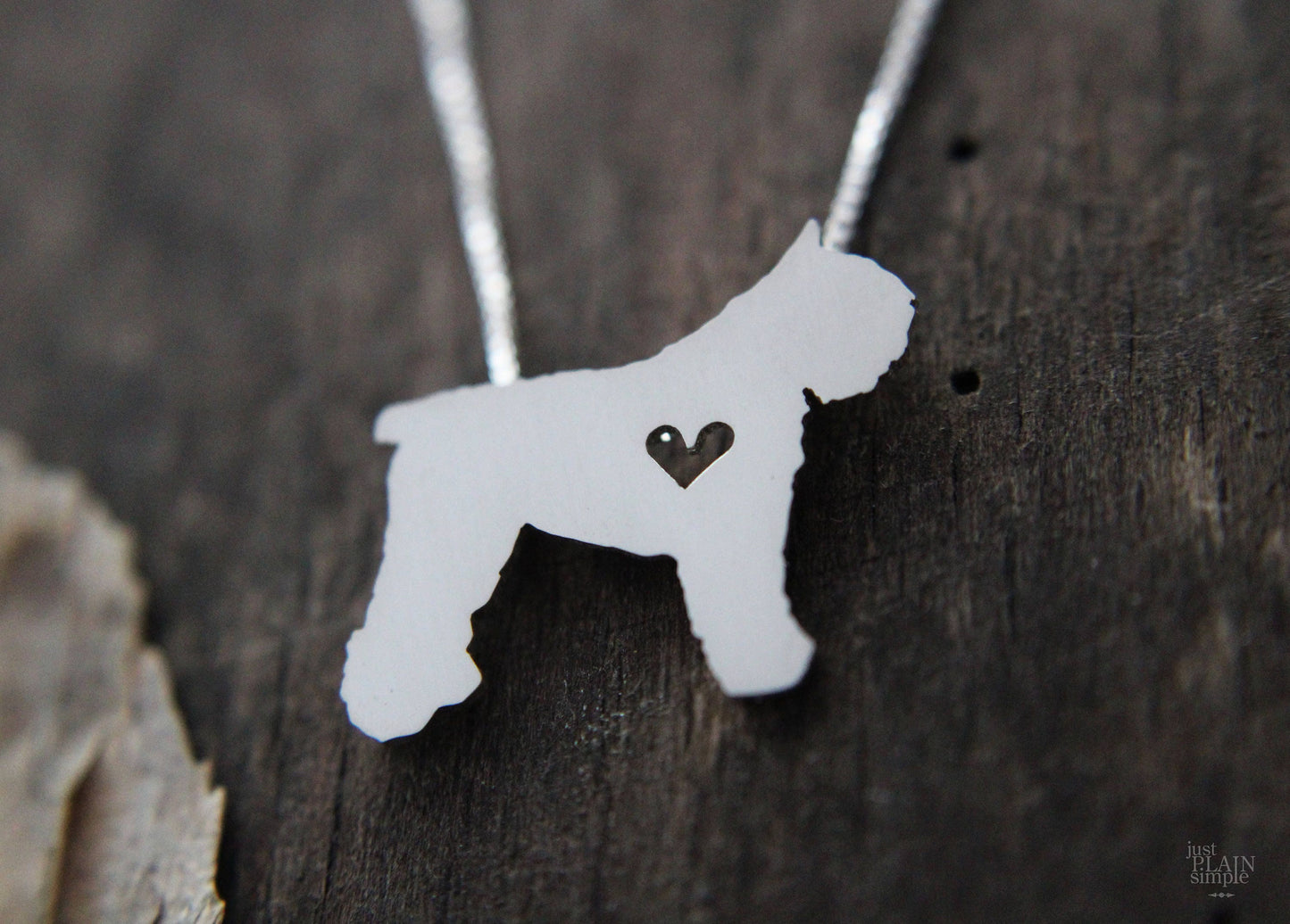 Tiny Bouvier des Flanders necklace, sterling silver pendant