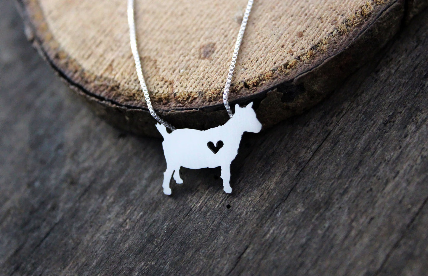 Tiny Pygmy Goat necklace, sterling silver pendant