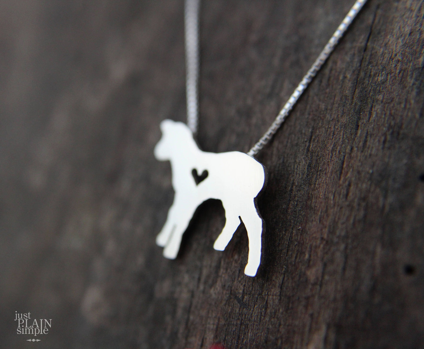 Tiny Lamb necklace, sterling silver pendant