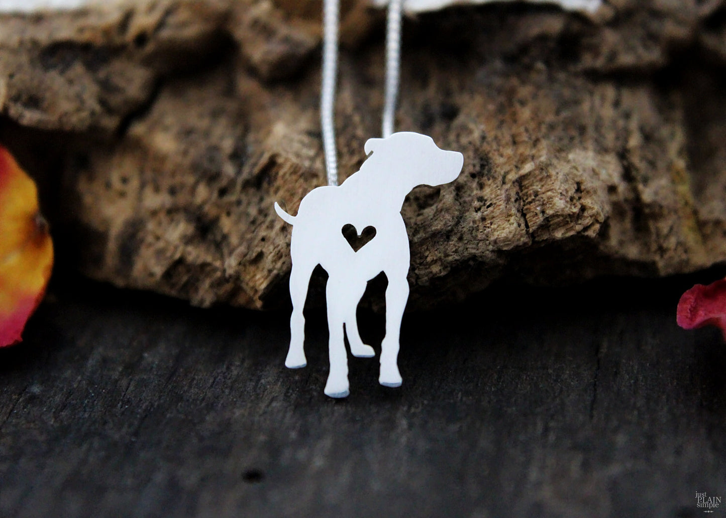 Tiny Pit Bull necklace, sterling silver pendant