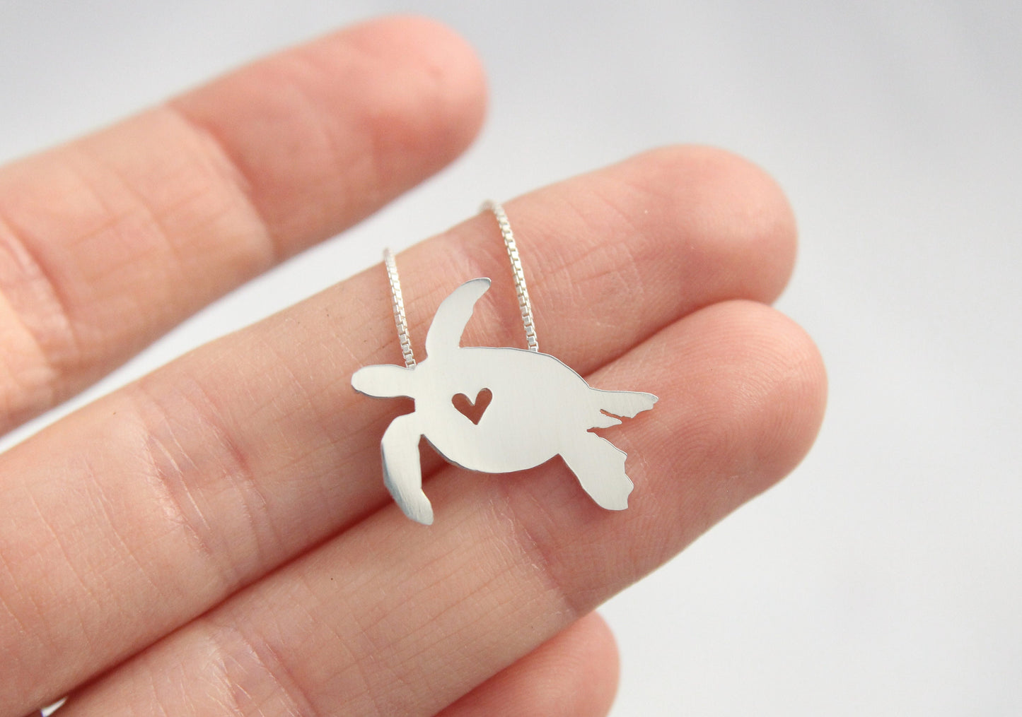 Tiny Sea Turtle necklace, Sterling Silver pendant