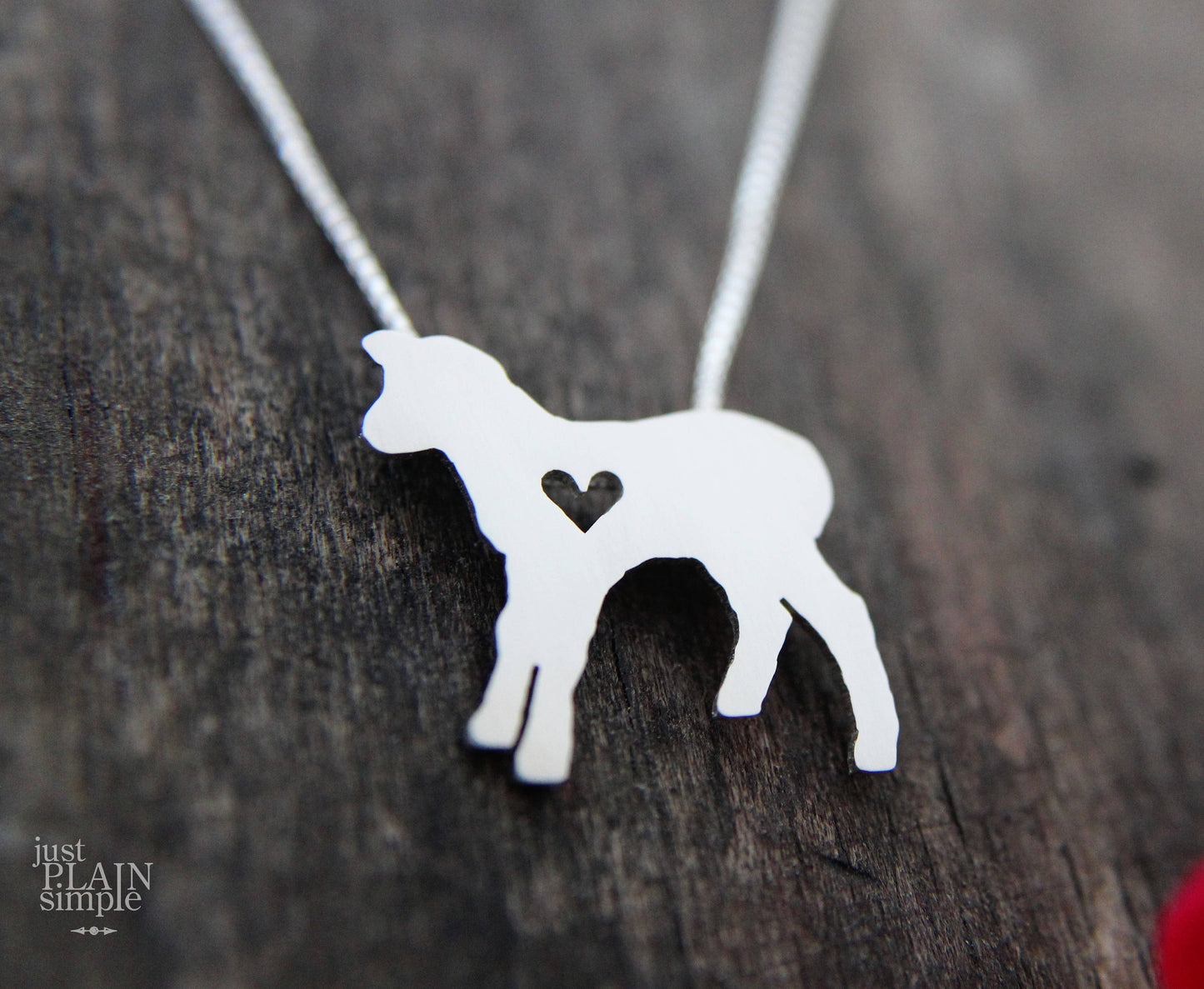 Tiny Lamb necklace, sterling silver pendant