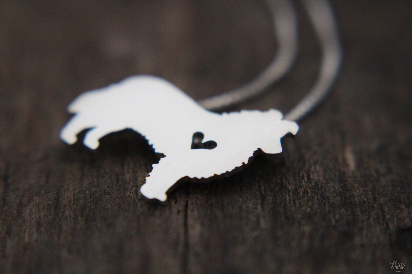 Tiny Border Collie necklace, sterling silver pendant