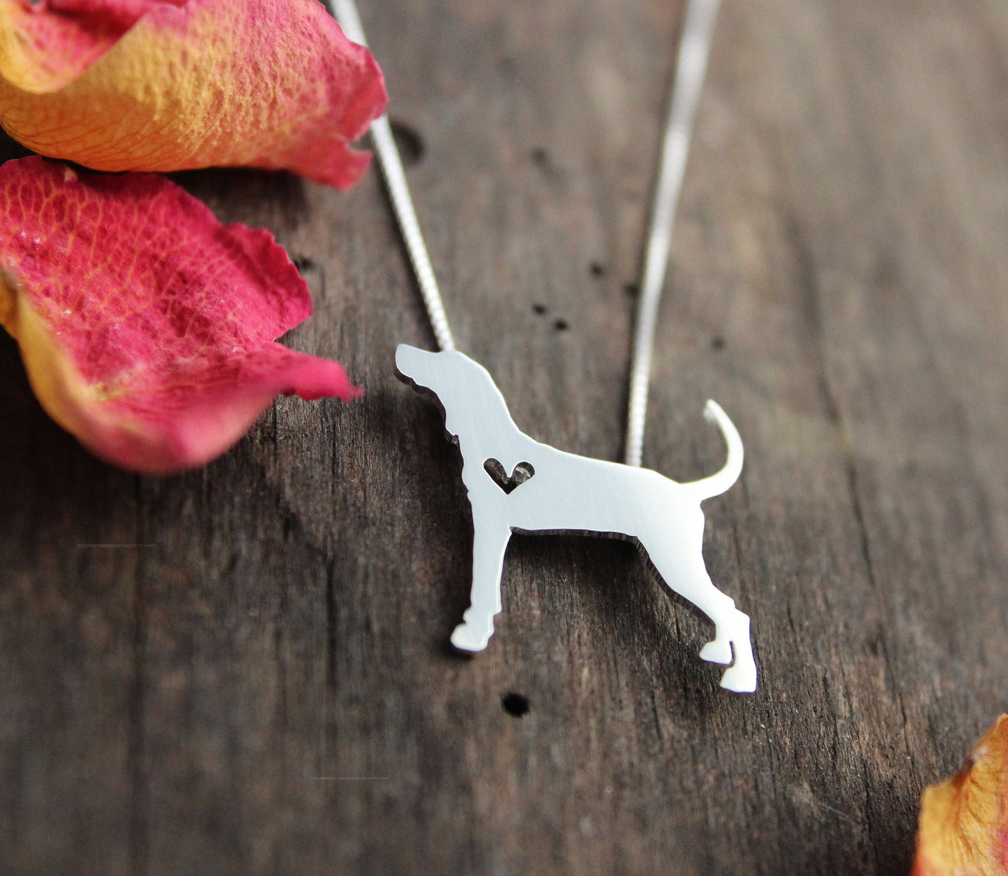 Tiny Coon Hound necklace, sterling silver pendant