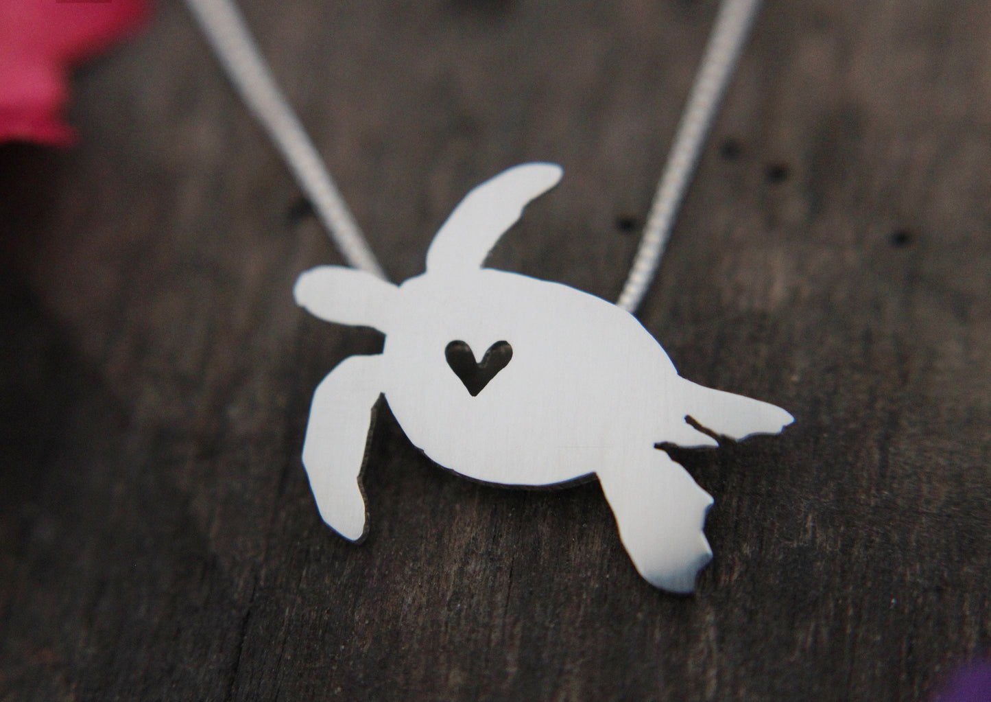 Tiny Sea Turtle necklace, Sterling Silver pendant