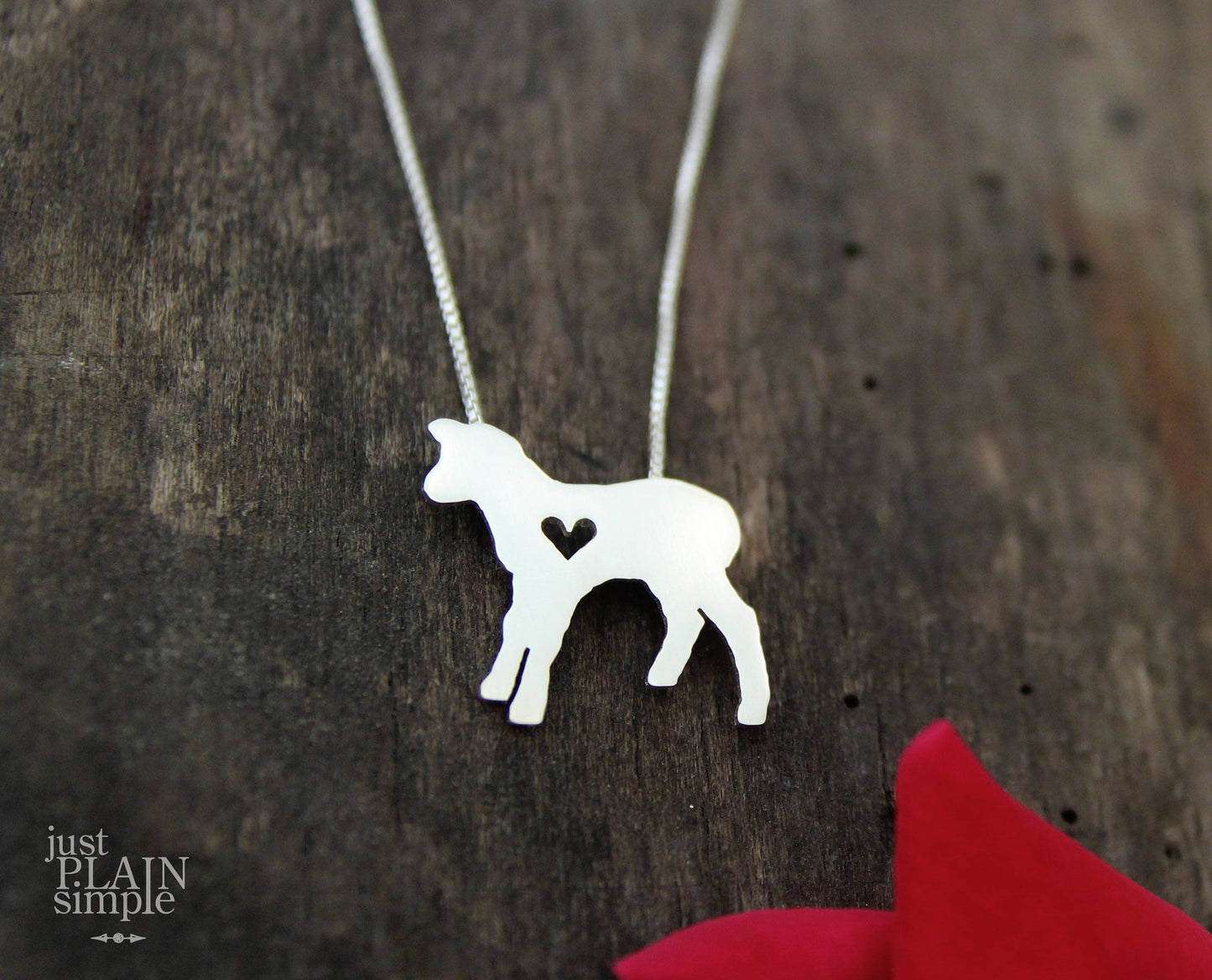 Tiny Lamb necklace, sterling silver pendant
