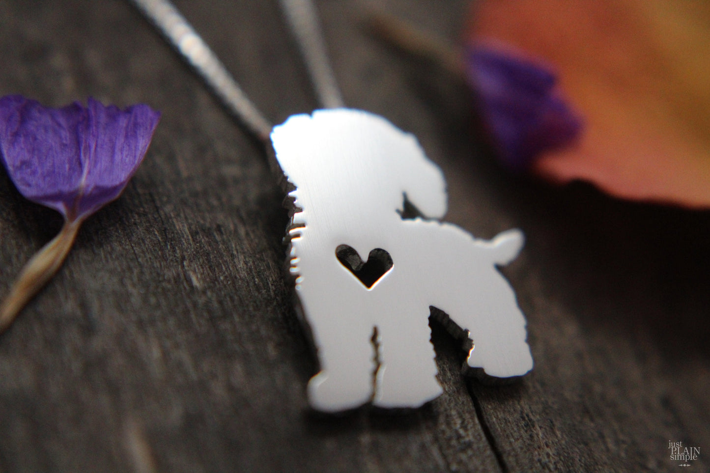 Tiny Cockapoo necklace, sterling silver pendant