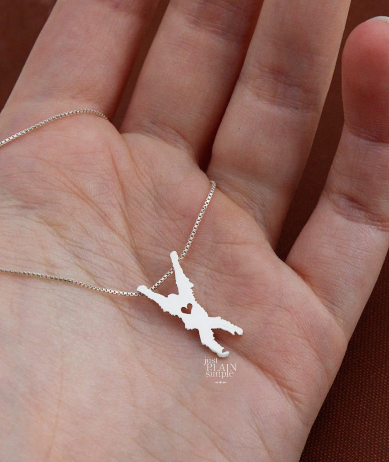 Tiny Orangutan necklace, sterling silver Pendant