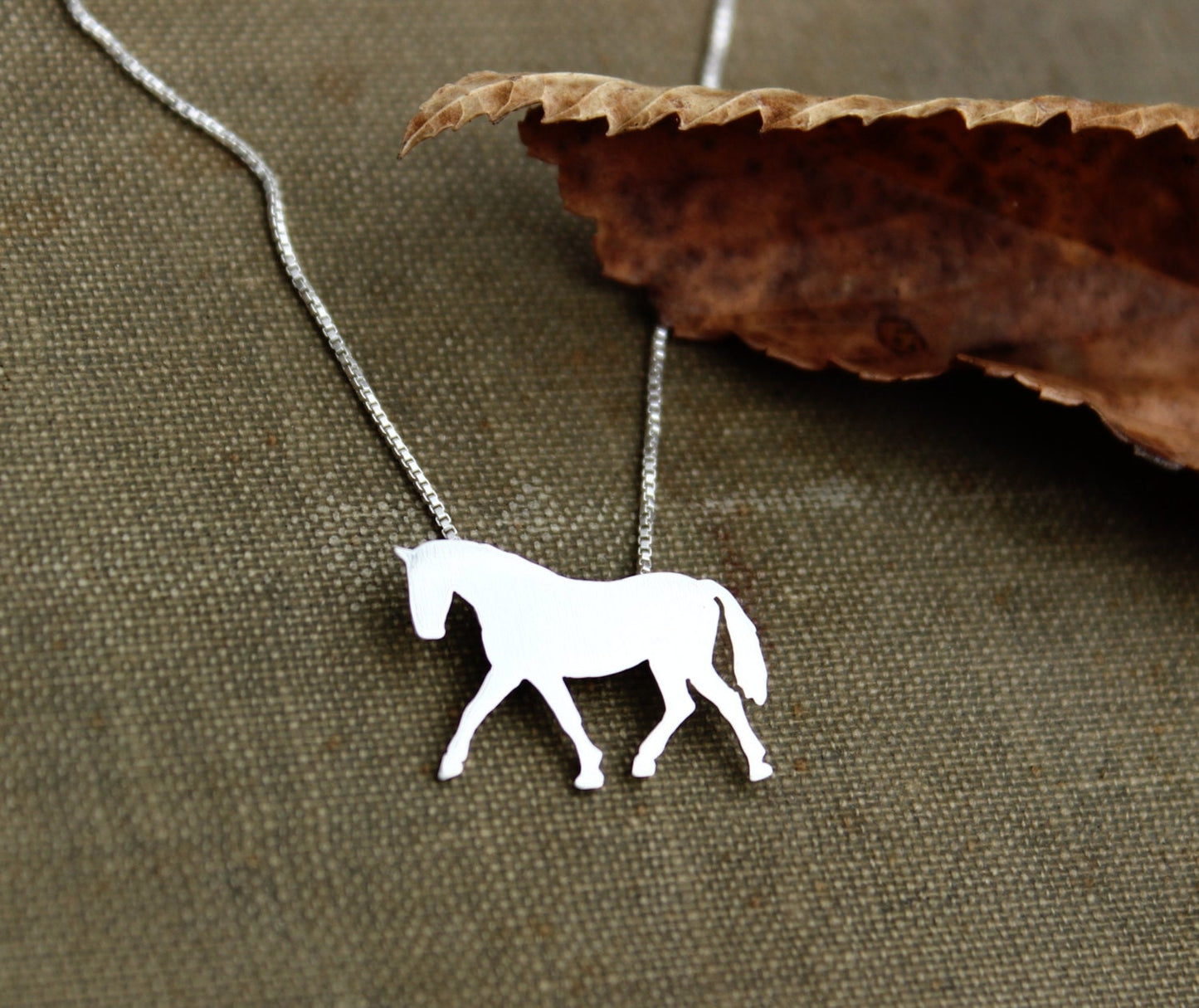 Tiny Horse necklace sterling silver, silver pendant