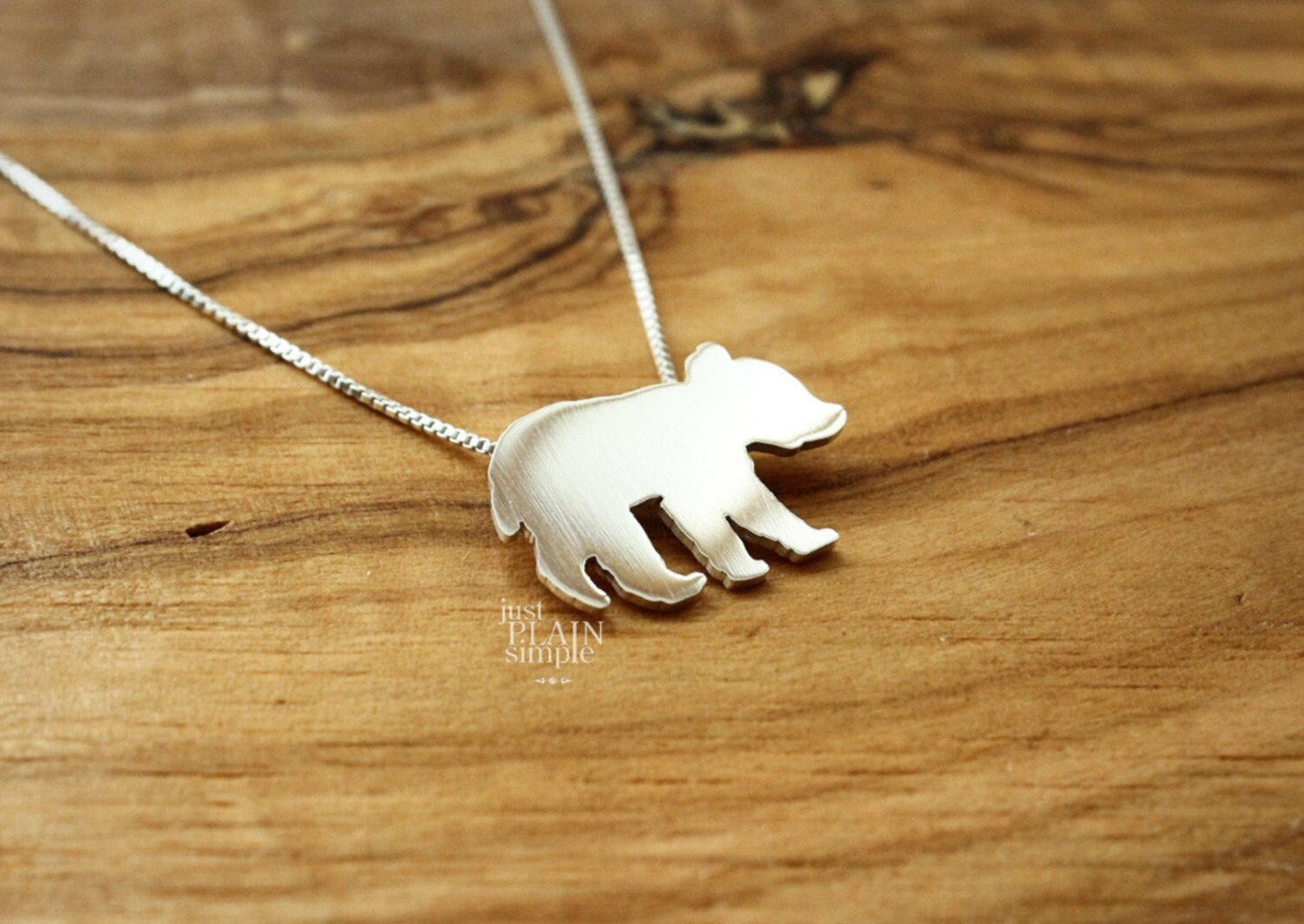 Tiny Bear Cub necklace, sterling silver pendant