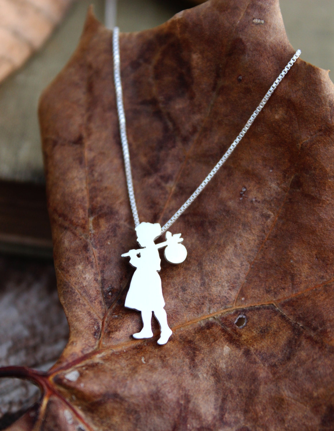 Tiny Runaway Girl pendant, sterling silver necklace