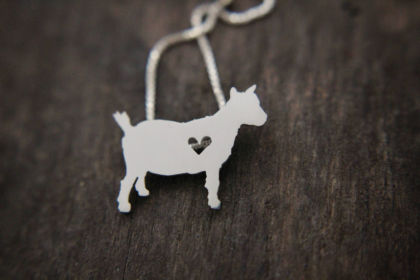 Tiny Pygmy Goat necklace, sterling silver pendant