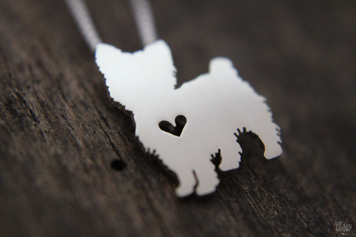 Tiny Yorkshire Terrier necklace, sterling silver pendant