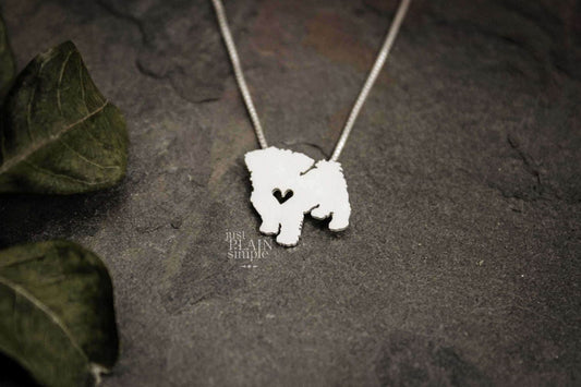 Tiny Maltese dog necklace, tiny sterling silver pendant