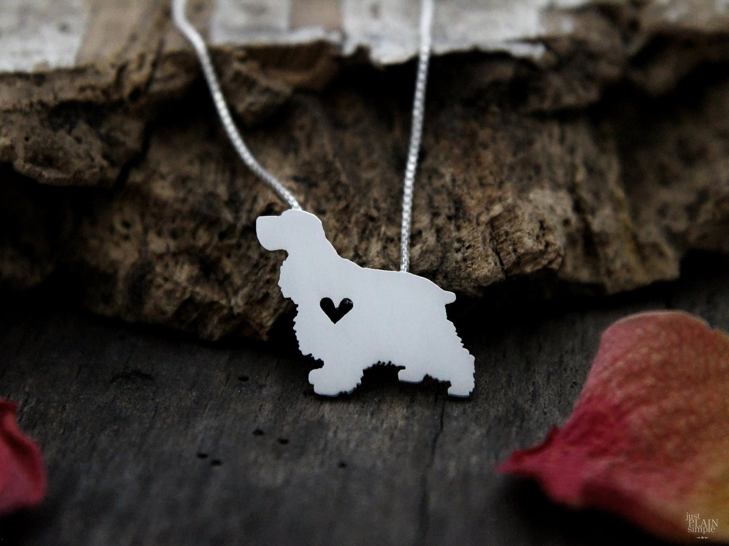 Tiny Cocker Spaniel necklace, sterling silver pendant
