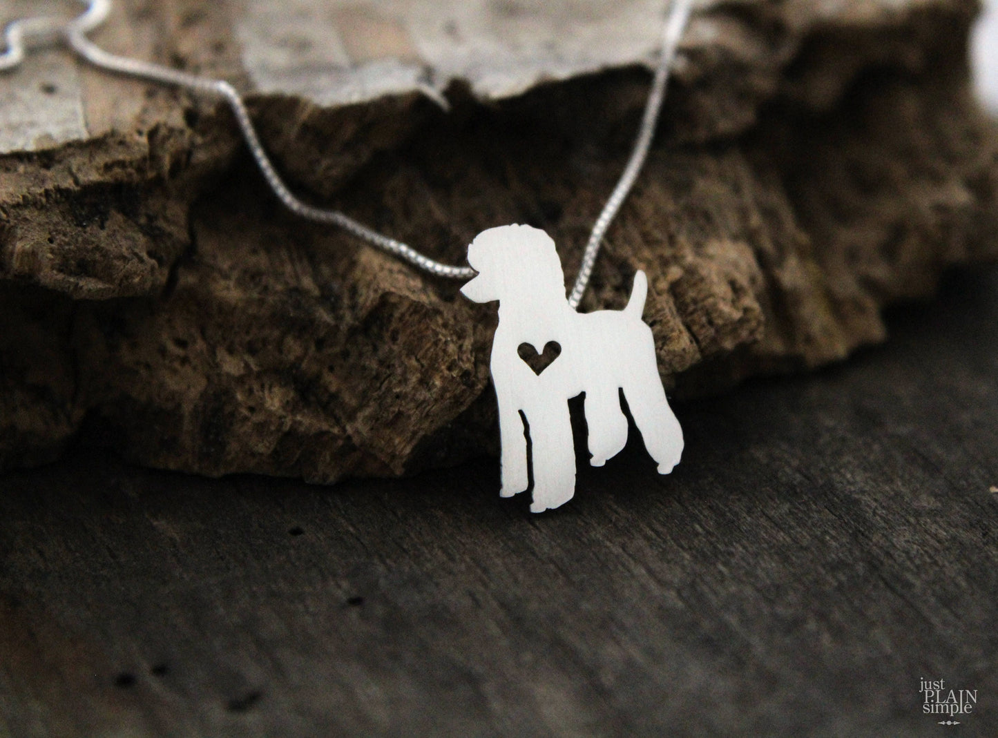 Tiny Standard Poodle necklace, sterling silver pendant