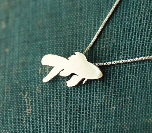Tiny Goldfish necklace, sterling silver pendant