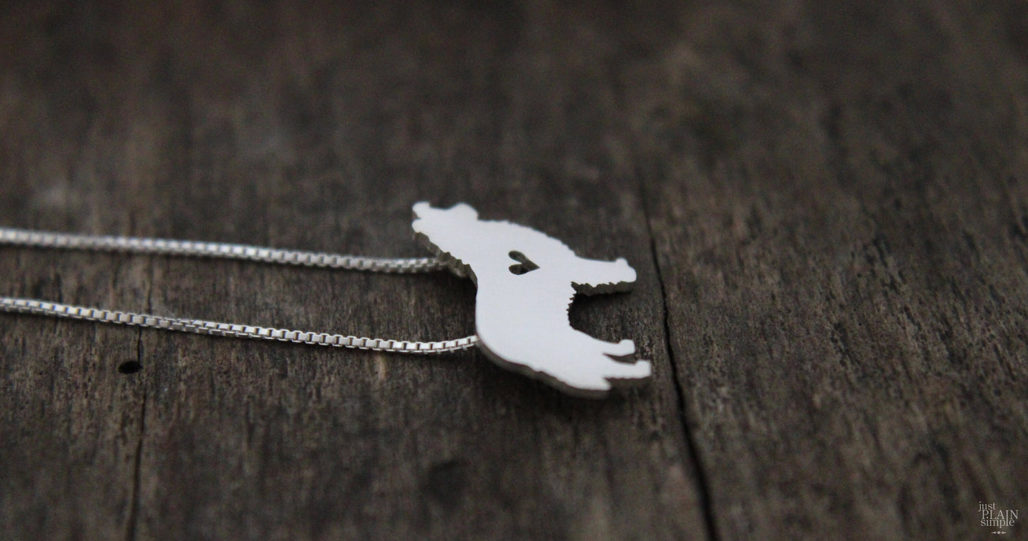 Tiny Border Collie necklace, sterling silver pendant