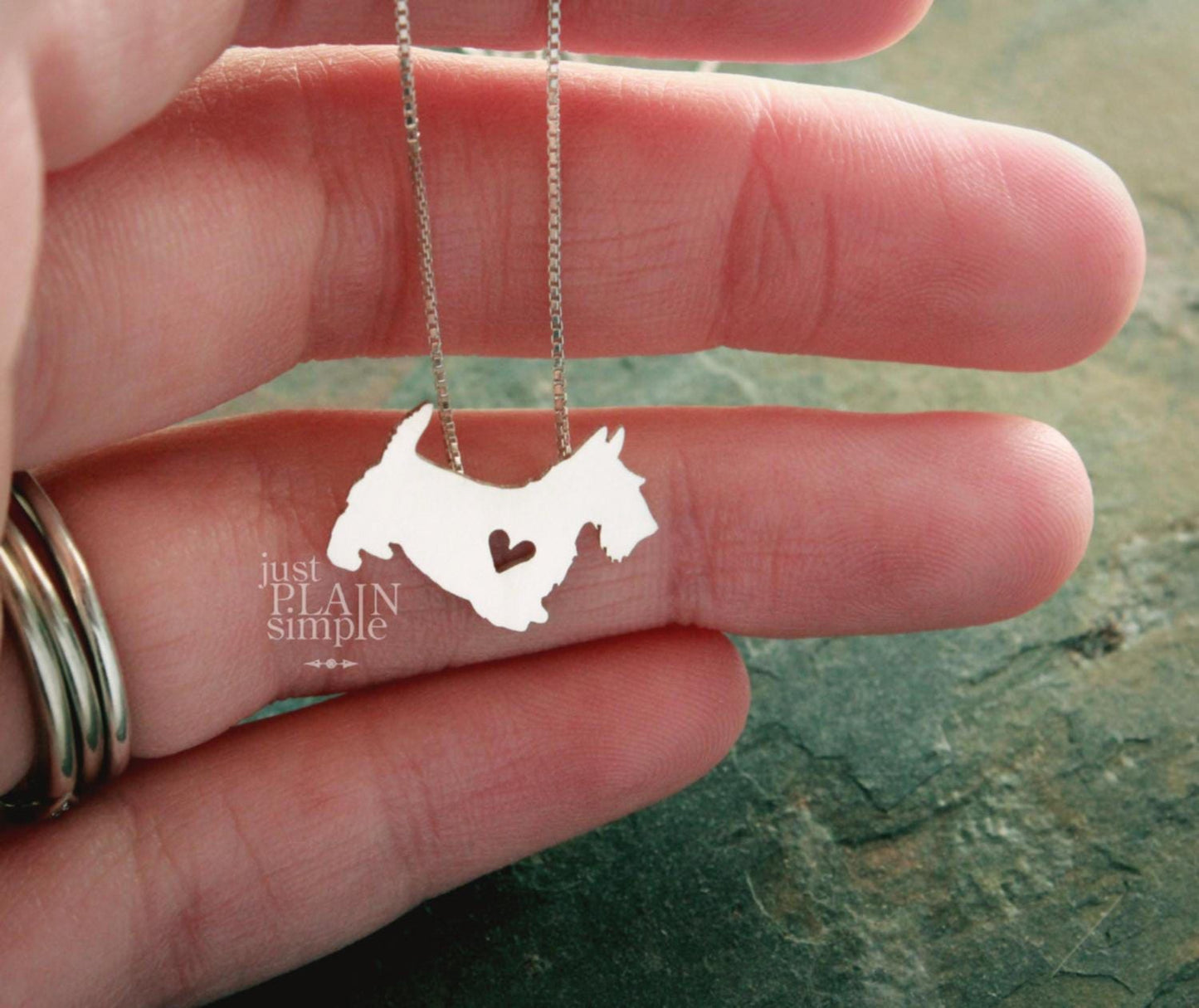 Tiny Scottish Terrier necklace, sterling silver pendant
