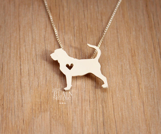 Tiny Bloodhound necklace, sterling silver pendant