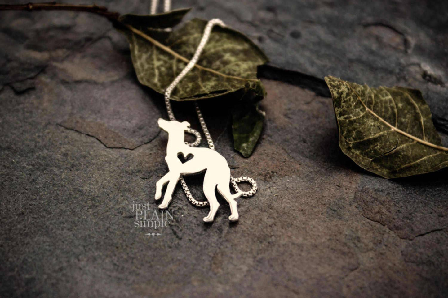 Tiny Whippet necklace, sterling silver dog pendant