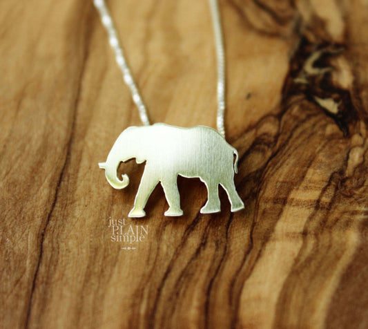 Tiny Elephant necklace, sterling silver pendant