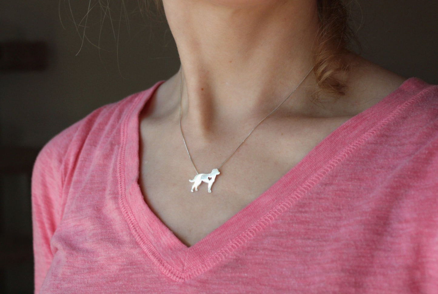 Tiny Chesapeake Bay Retriever necklace, sterling silver pendant