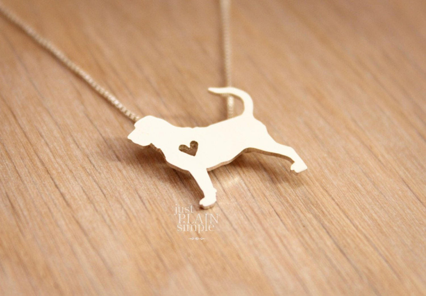 Tiny Bloodhound necklace, sterling silver pendant