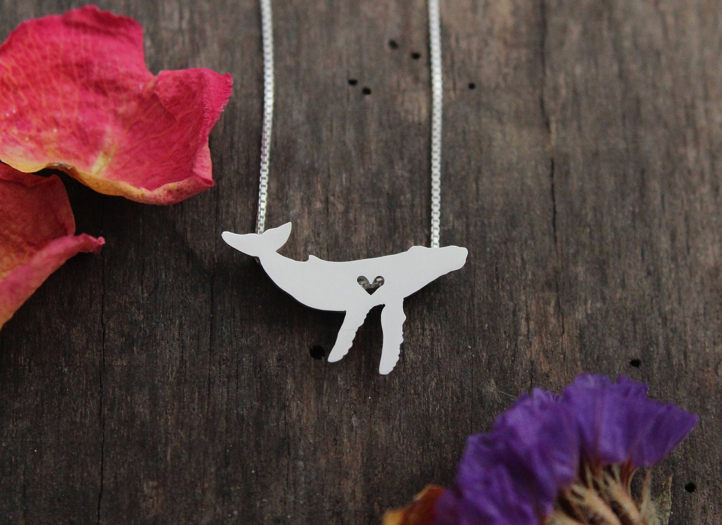 Tiny Whale necklace, sterling silver pendant