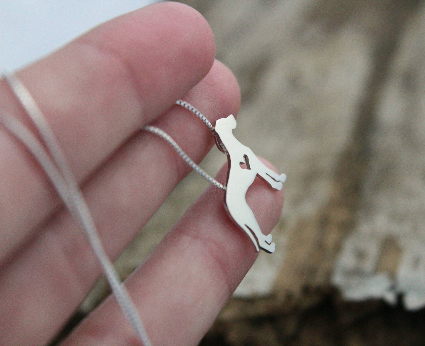 Tiny Great Dane necklace, sterling silver pendant