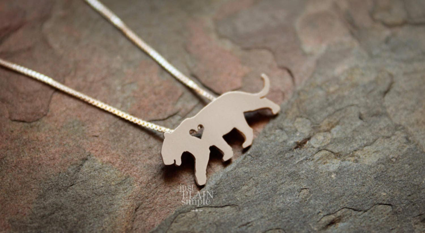 Tiny Tiger necklace, sterling silver pendant