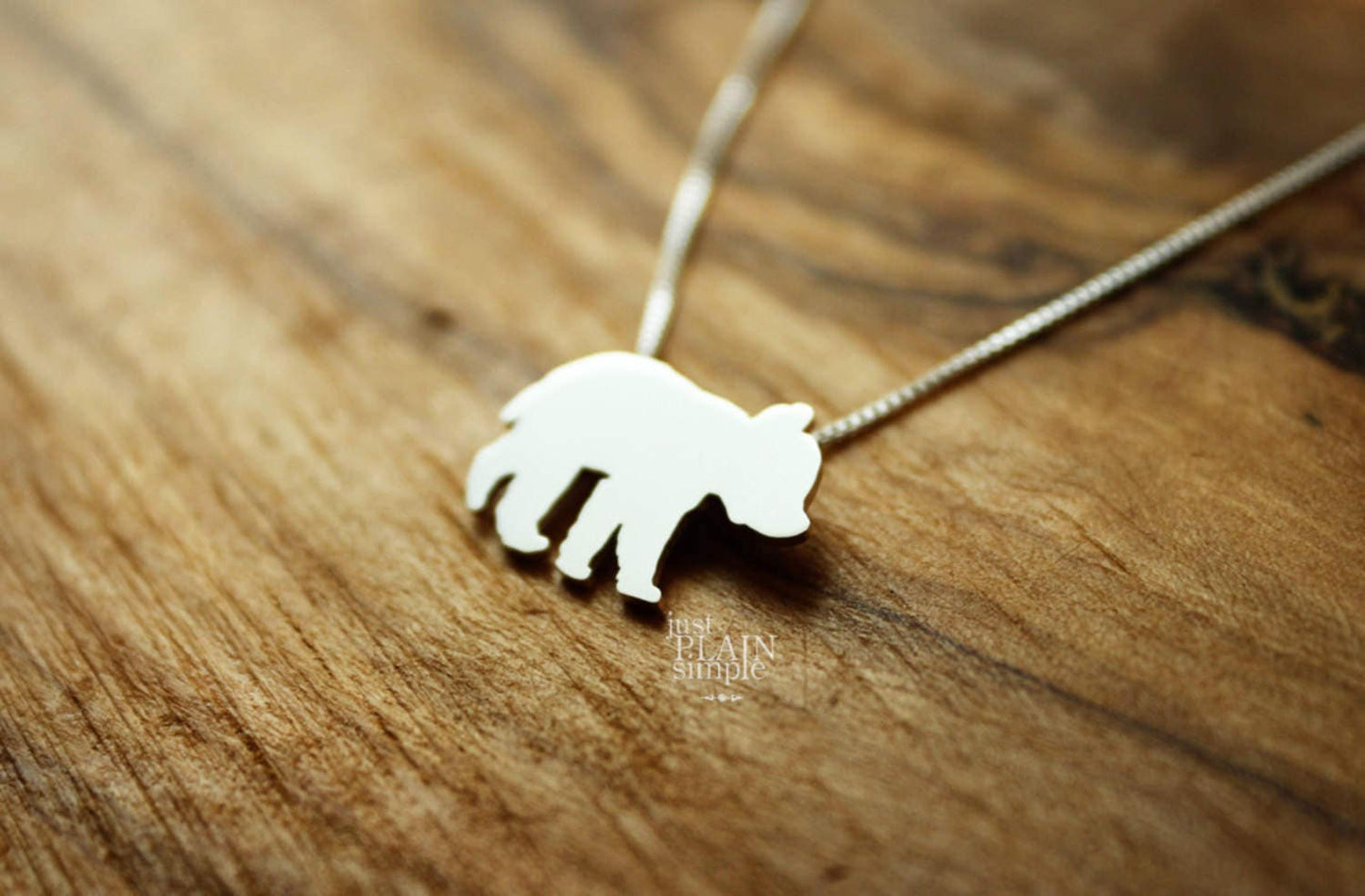 Tiny Bear Cub necklace, sterling silver pendant