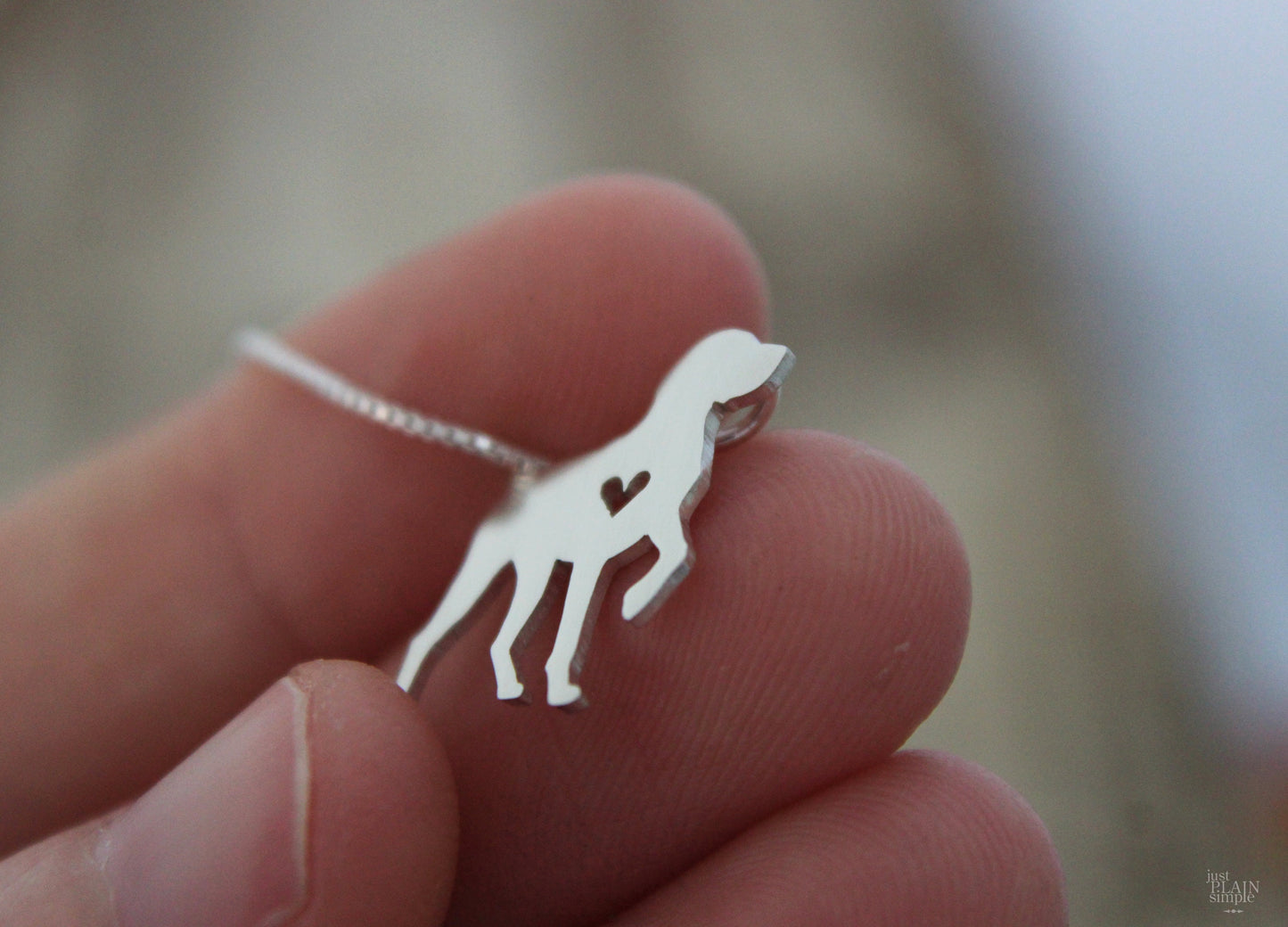 Tiny German Shorthaired Pointer necklace, sterling silver pendant