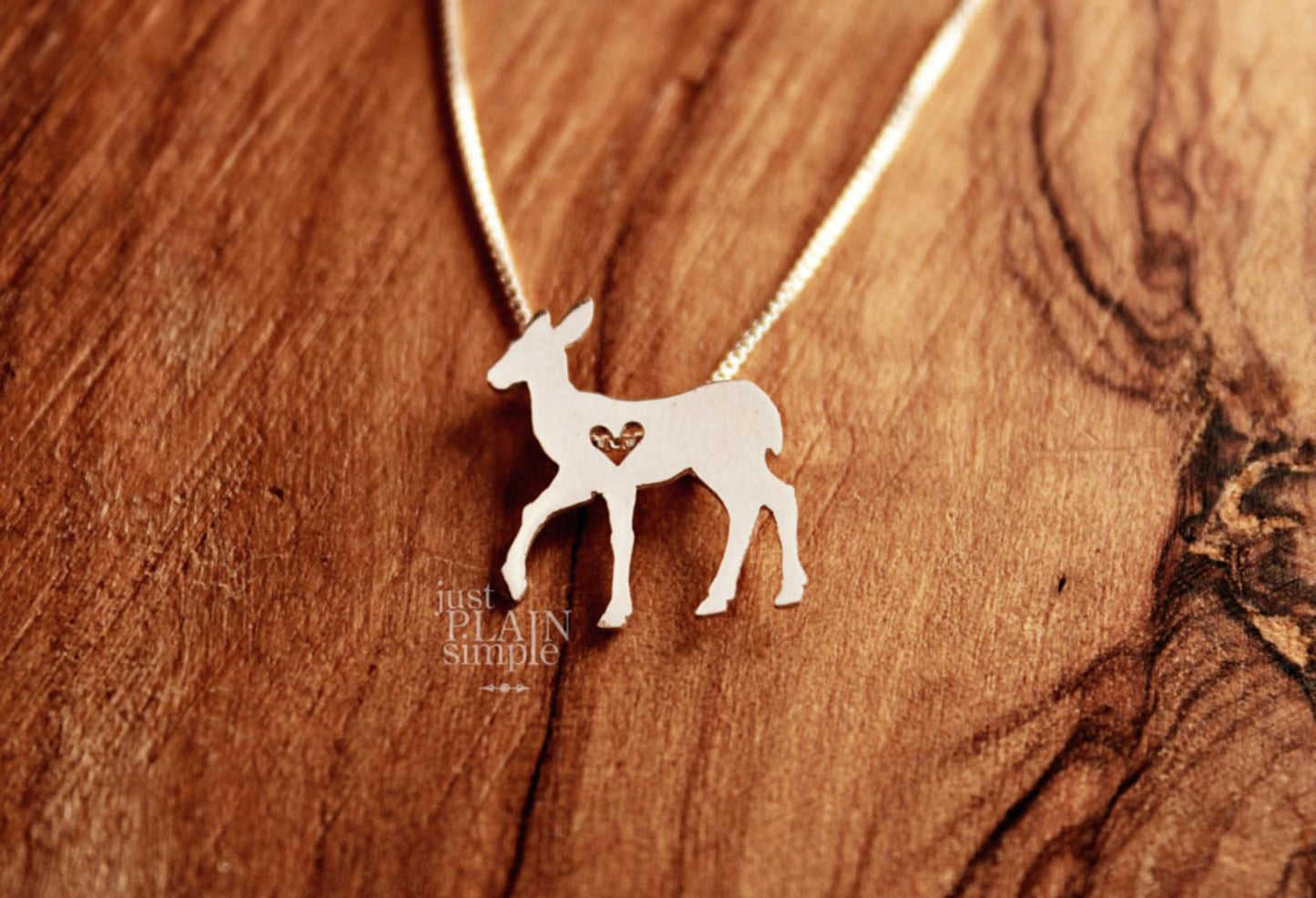 Tiny Fawn necklace, sterling silver pendant