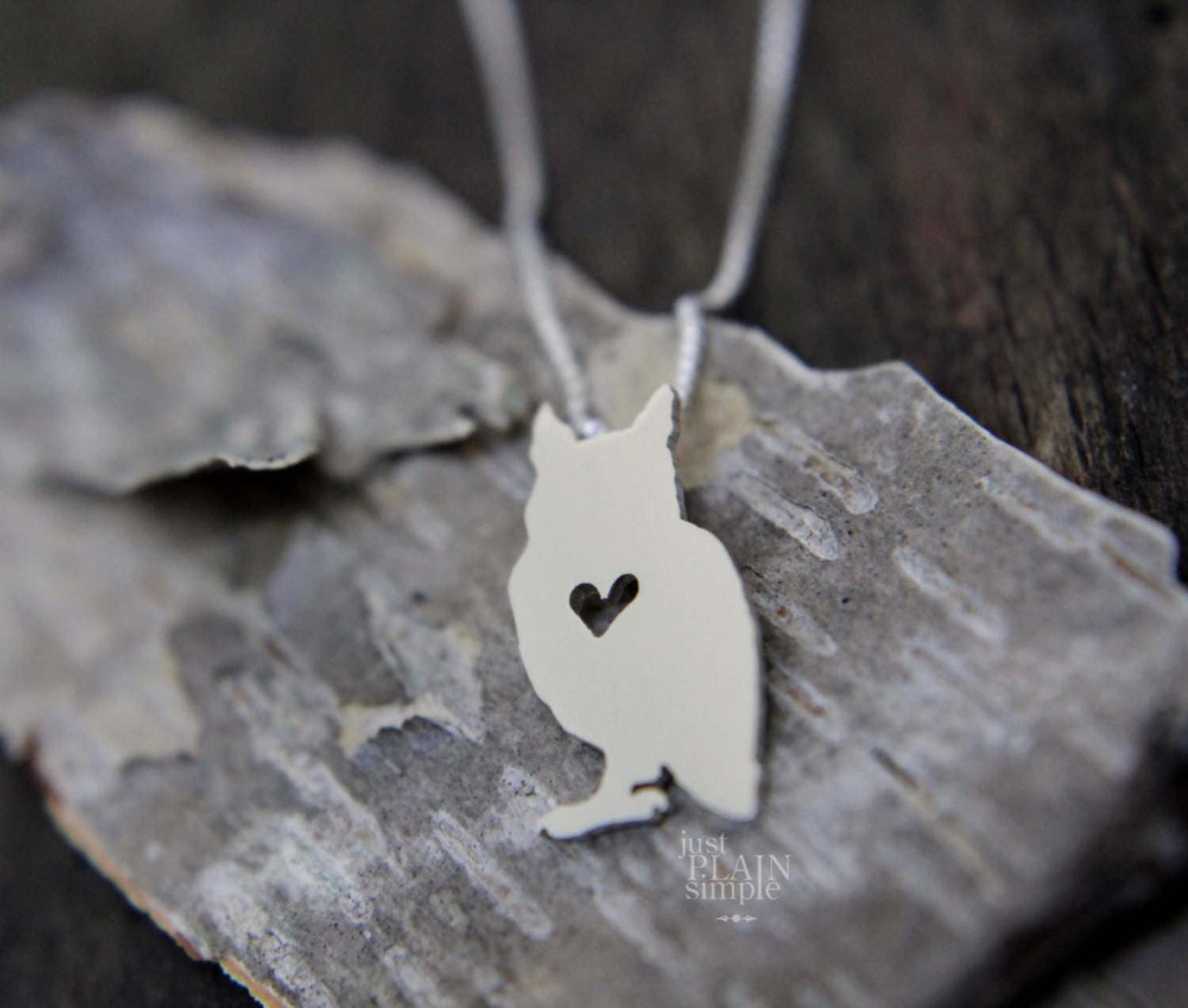 Tiny Owl necklace, sterling silver pendant