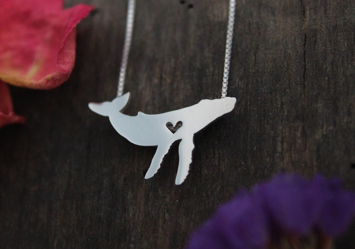 Tiny Whale necklace, sterling silver pendant