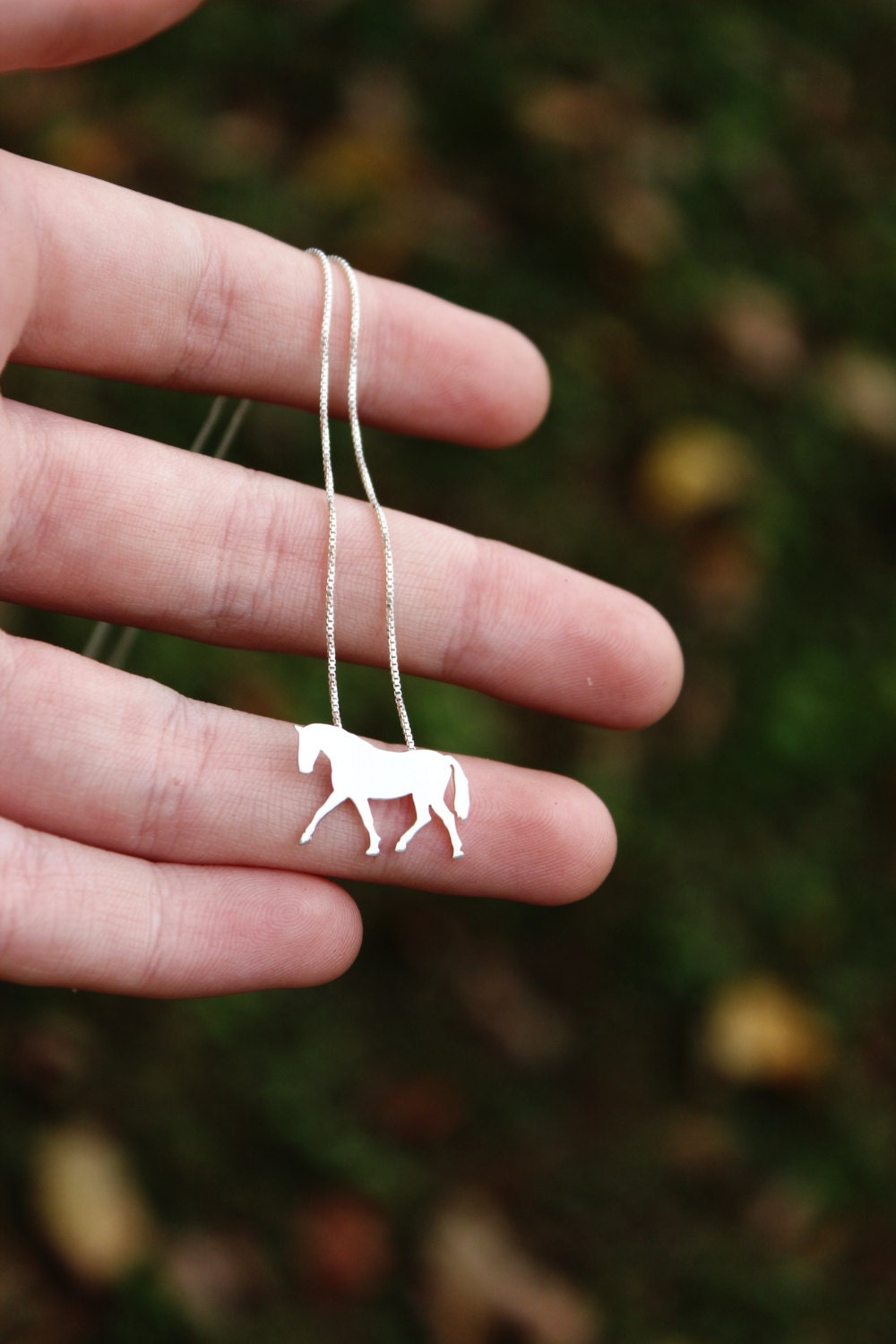 Tiny Horse necklace sterling silver, silver pendant