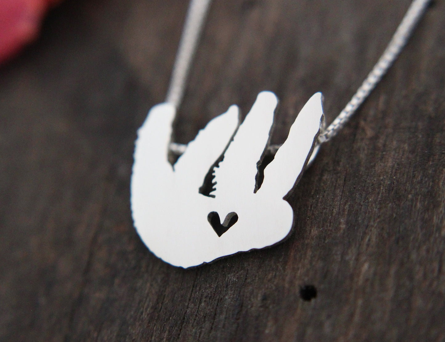 Tiny sloth necklace, sterling silver pendant