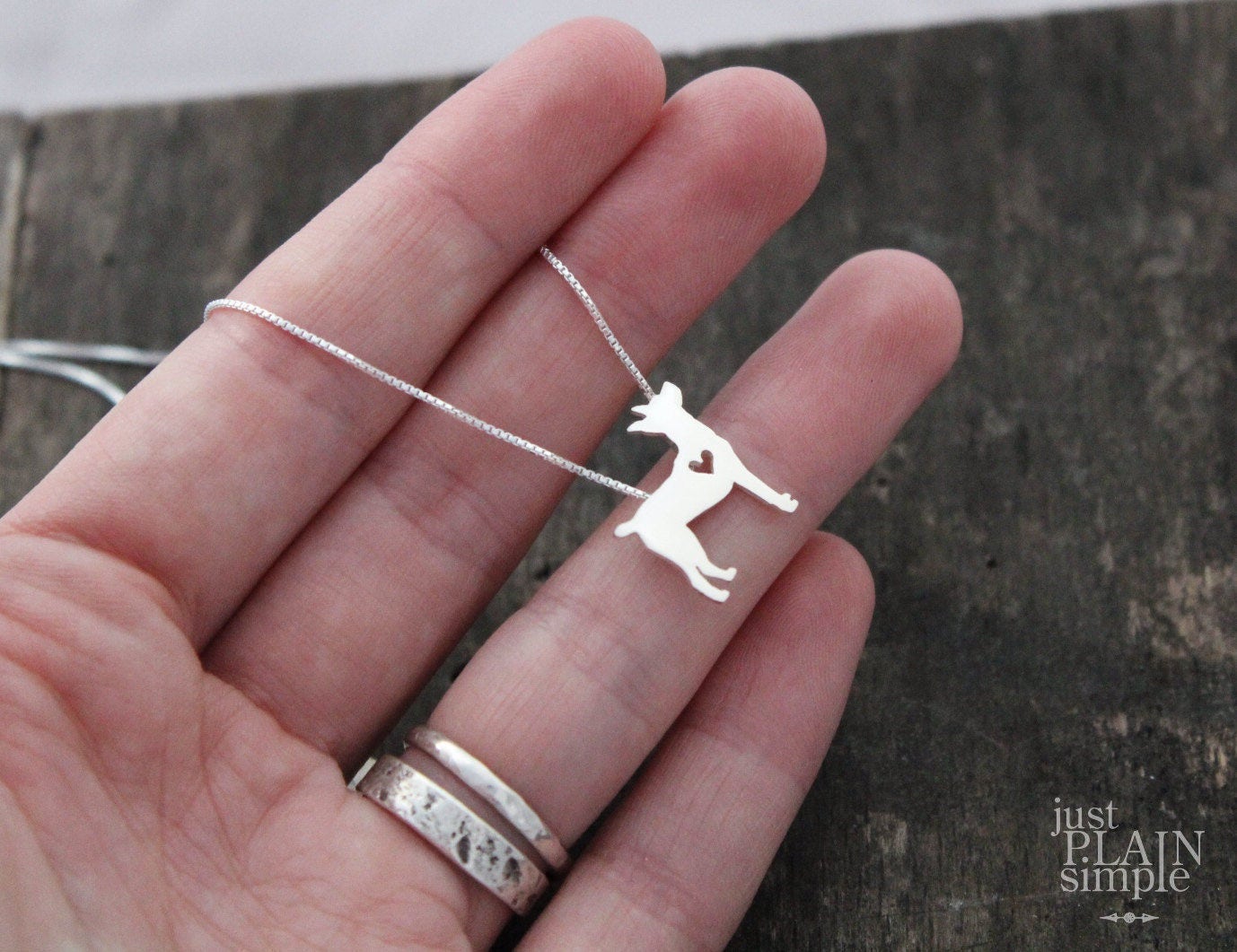 Tiny Toy Fox Terrier necklace, sterling silver dog pendant