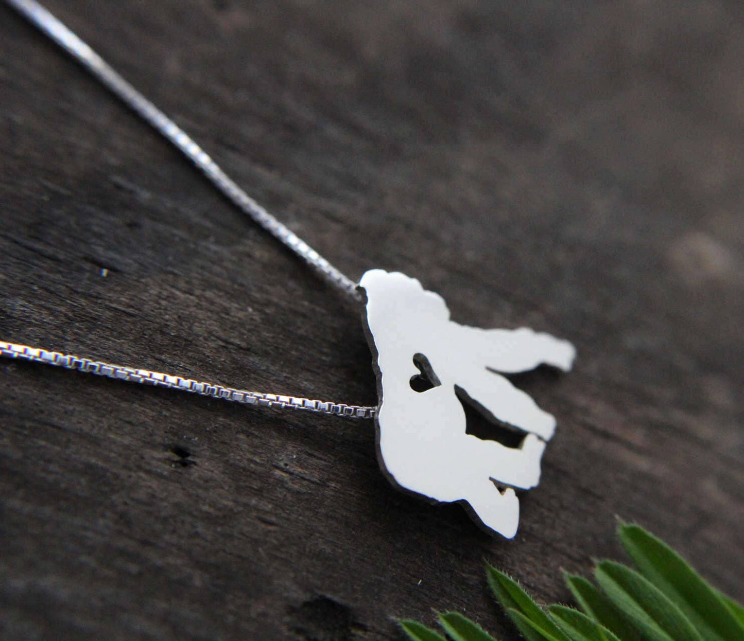 Tiny Gorilla Silver Backed, sterling silver pendant