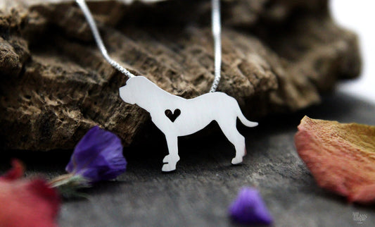 Tiny Bullmastiff necklace, sterling silver pendant
