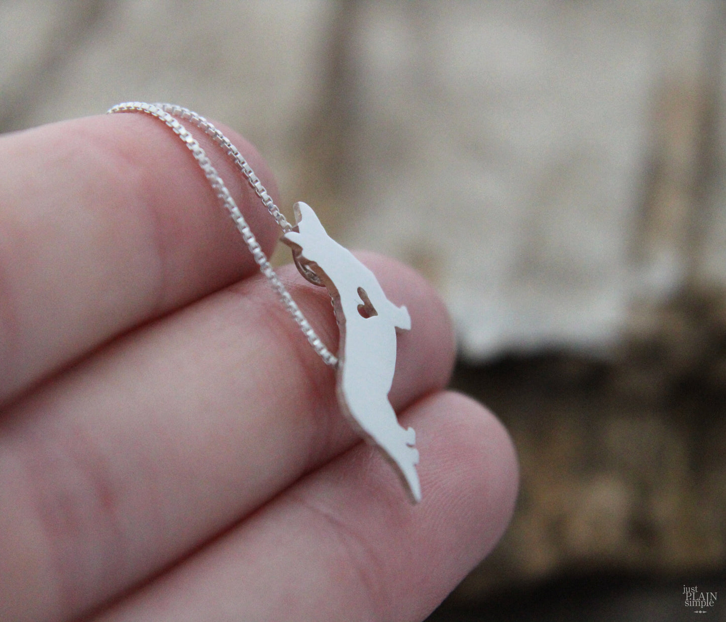 Tiny Cardigan Corgi necklace, sterling silver pendant
