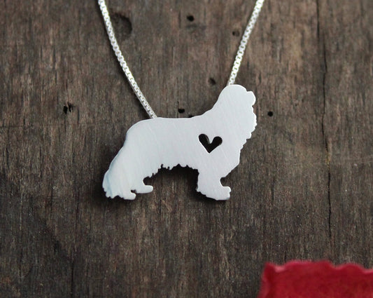 Tiny King Charles Cavilear necklace, sterling silver pendant