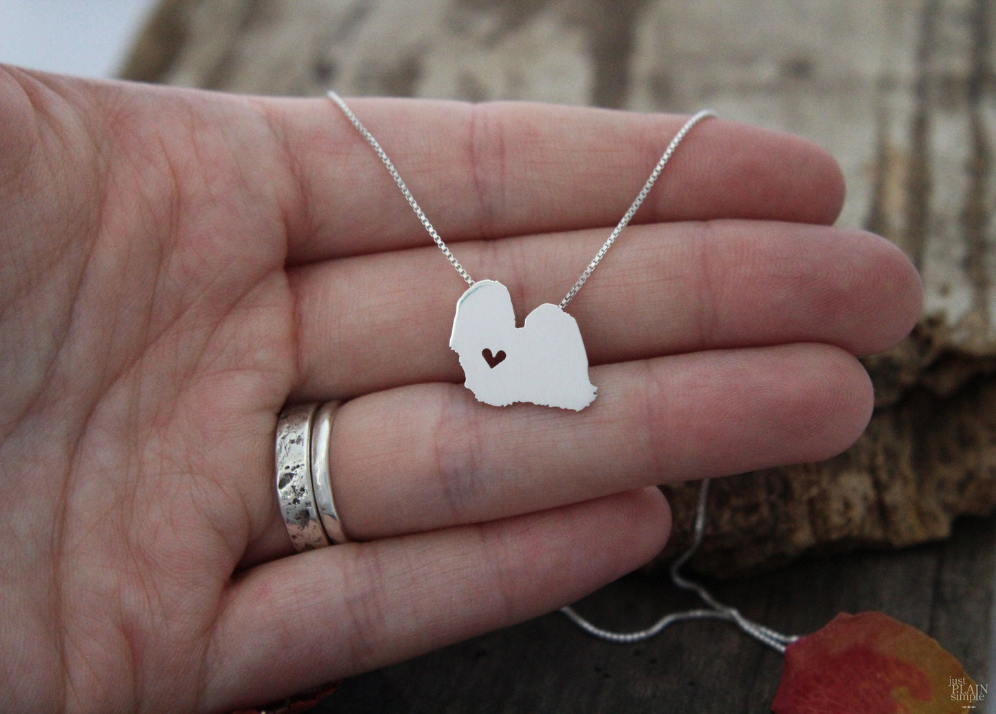 Tiny Shih Tzu necklace, sterling silver pendant