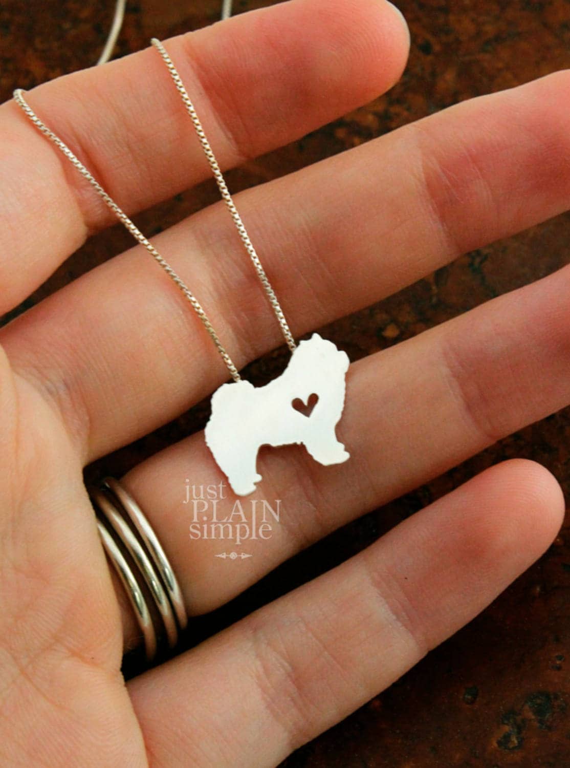 Tiny Chow Chow necklace, sterling silver pendant