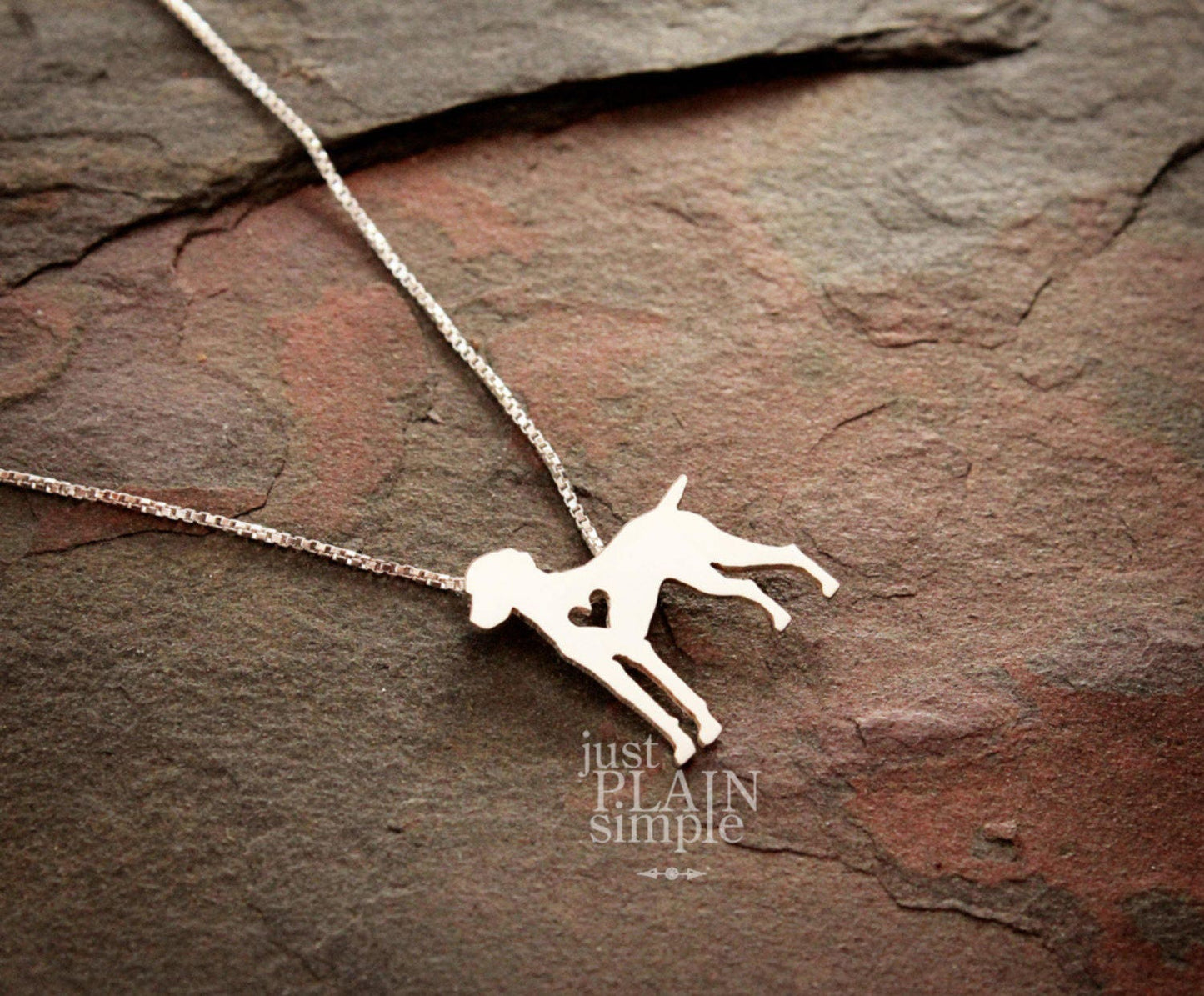 Tiny Vizsla pendant sterling silver dog necklace