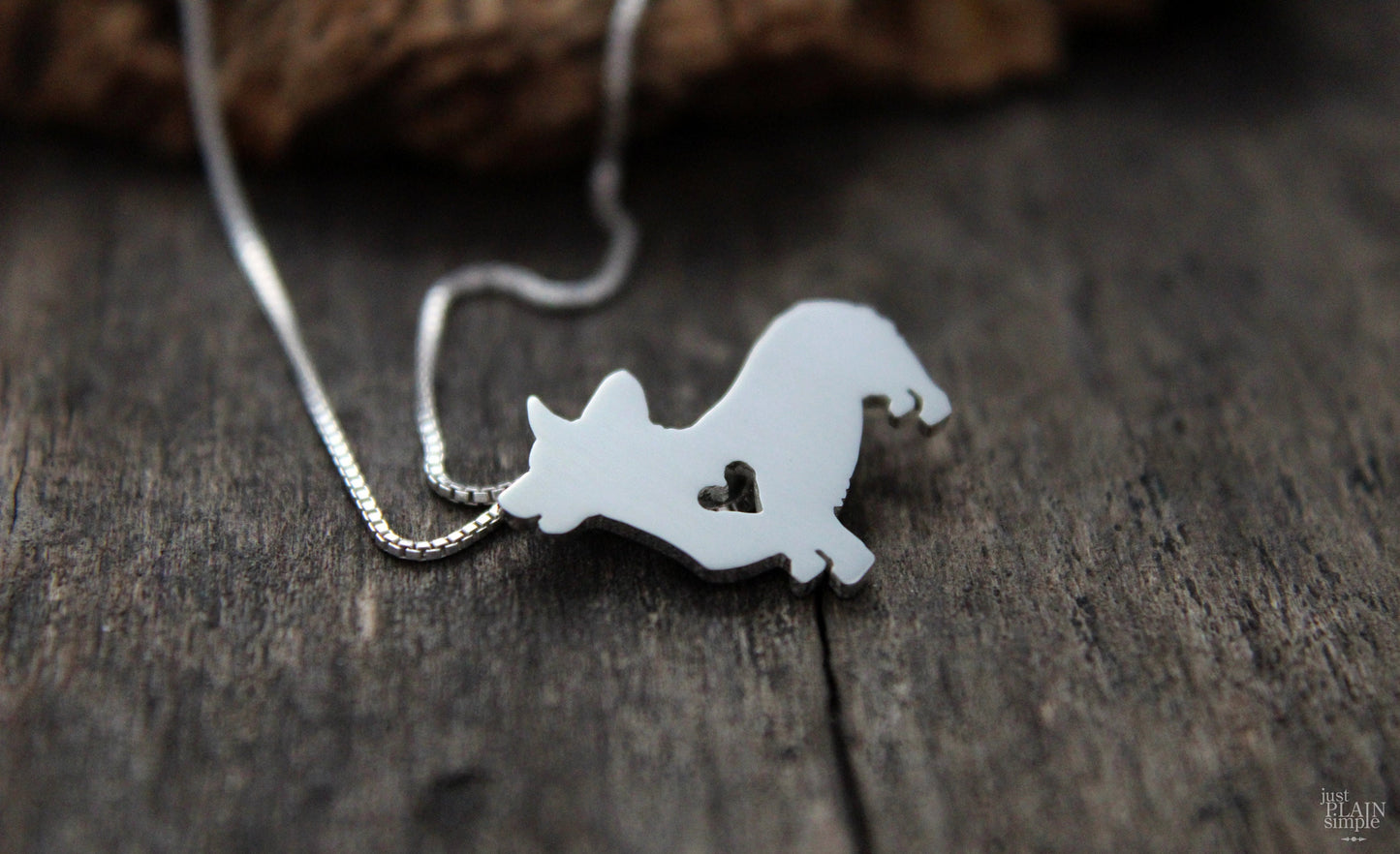 Tiny Pembroke corgi necklace, sterling silver pendant