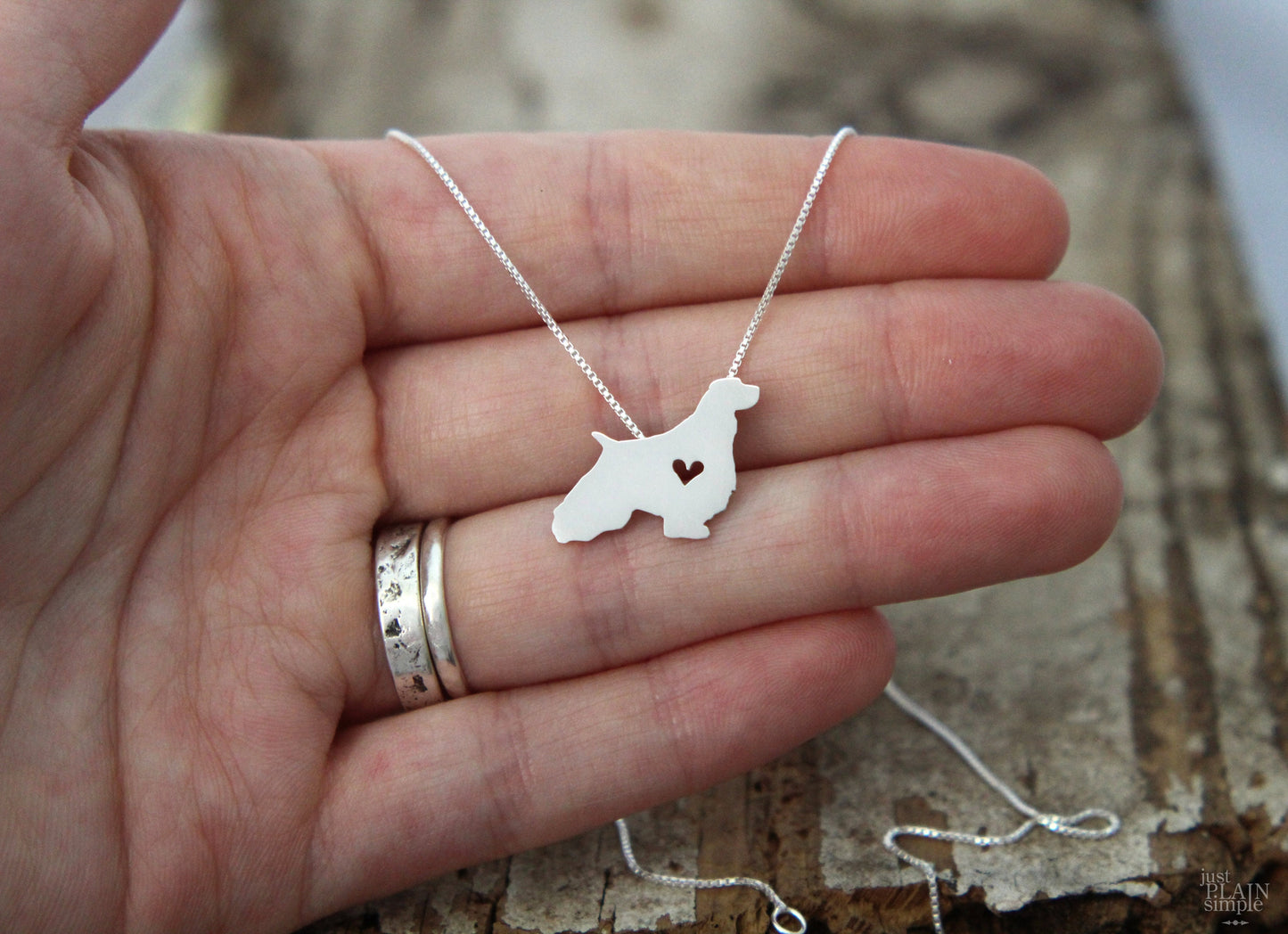 Tiny Springer Spaniel necklace, sterling silver pendant
