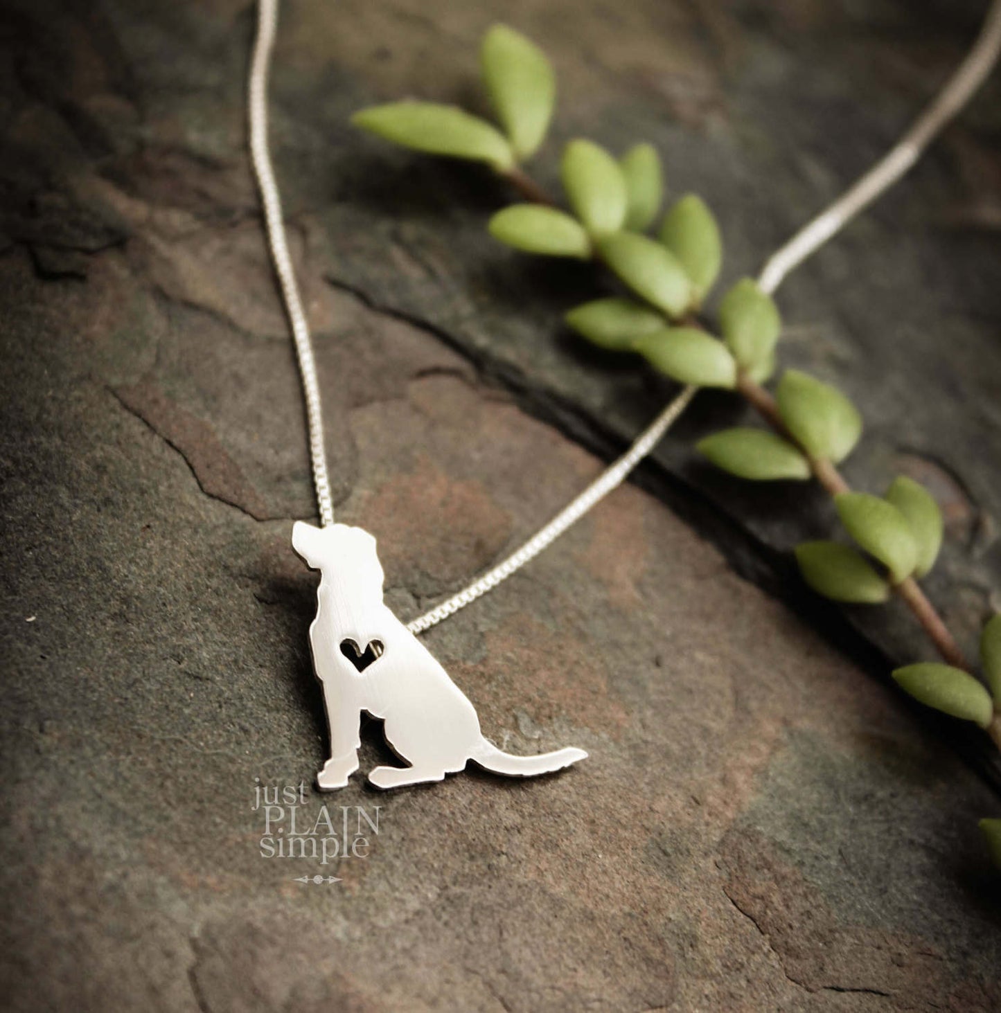 Tiny Labrador retriever necklace, sterling silver pendant